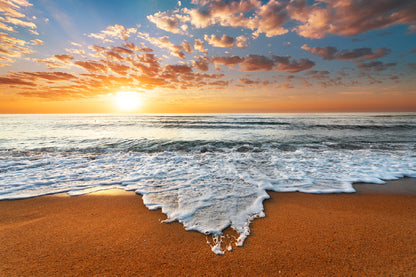 Bella Home Sea Waves Sand & Sunset Print Canvas Ready to hang