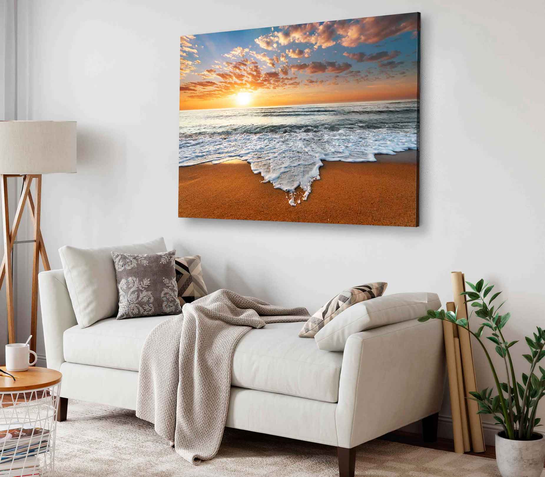 Bella Home Sea Waves Sand & Sunset Print Canvas Ready to hang