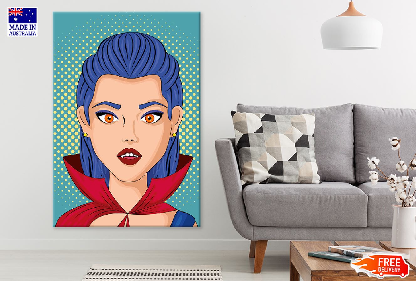 Vampire Girl Portrait Illustration Print 100% Australian Made