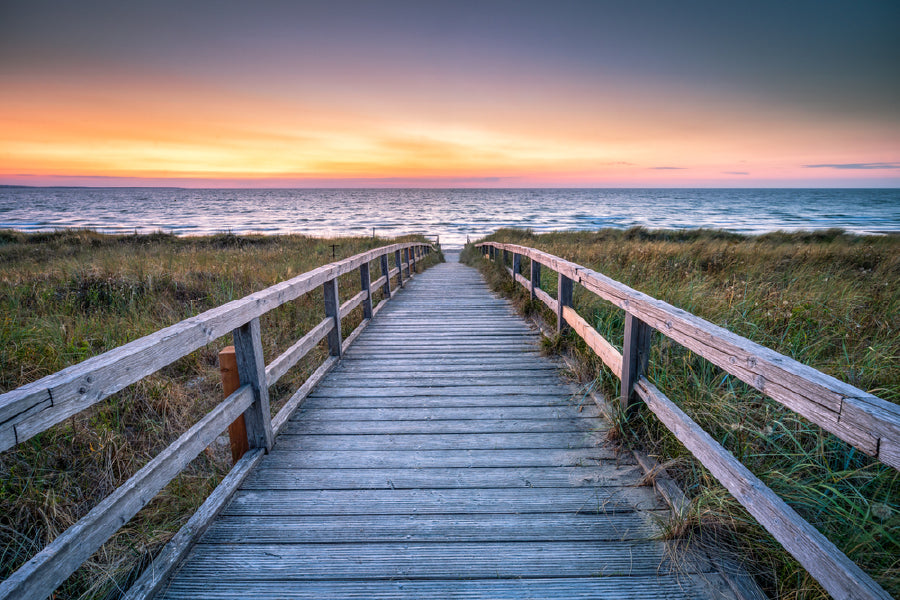 Wooden Bridge to Beach North Sea View Photograph Print 100% Australian Made