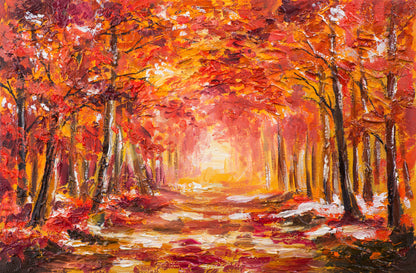Autumn Forest Oil Painting Home Decor Premium Quality Poster Print Choose Your Sizes