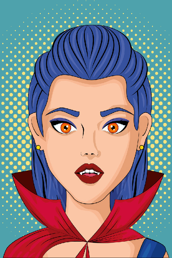 Vampire Girl Portrait Illustration Print 100% Australian Made