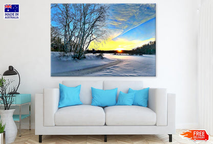 Snow Covered Trees & Snow Ground Photograph Print 100% Australian Made