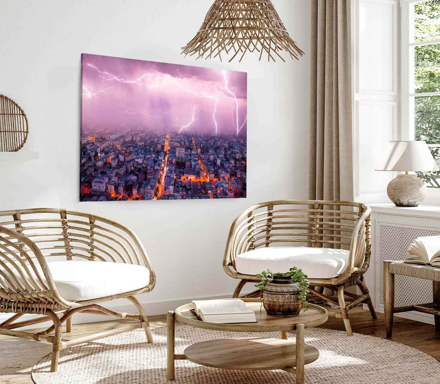 Bella Home Hudson River & New York City View Print Canvas Ready to hang