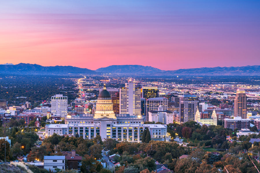 Salt Lake City Skyline View Photograph Utah Print 100% Australian Made