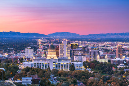 Salt Lake City Skyline View Photograph Utah Print 100% Australian Made