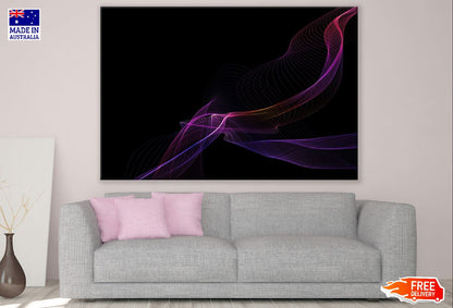 Purple Red & Blue Digital Lines Abstract Design Print 100% Australian Made