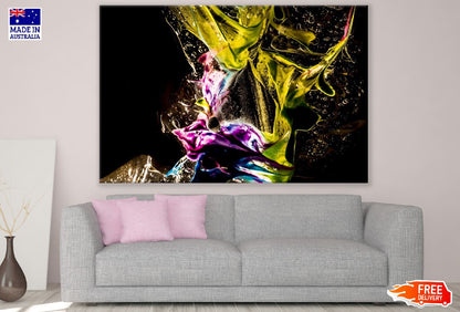 Pink & Yellow Color Splash Abstract Design Print 100% Australian Made