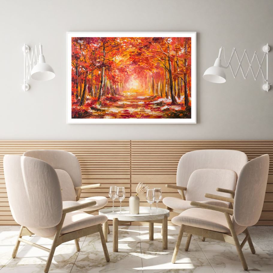 Autumn Forest Oil Painting Home Decor Premium Quality Poster Print Choose Your Sizes