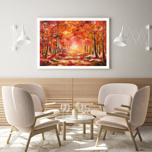 Autumn Forest Oil Painting Home Decor Premium Quality Poster Print Choose Your Sizes