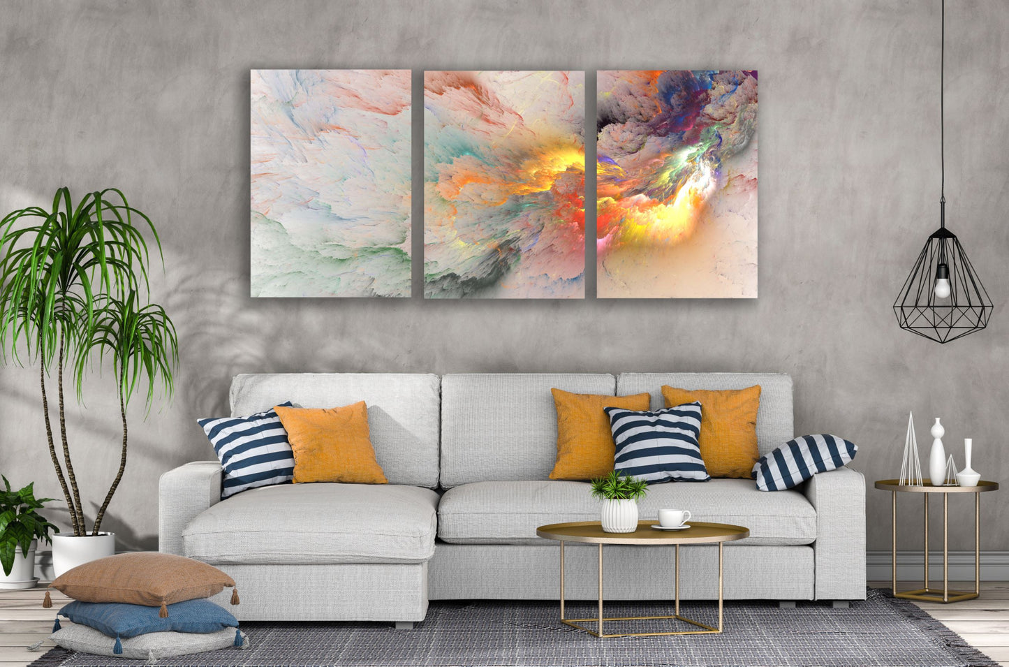 3 Set of Colorful Abstract Design High Quality Print 100% Australian Made Wall Canvas Ready to Hang