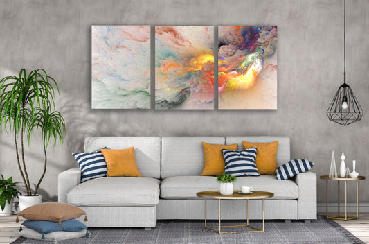 3 Set of Colorful Abstract Design High Quality Print 100% Australian Made Wall Canvas Ready to Hang