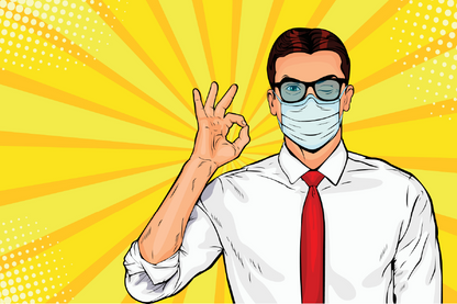 Man With Mask & Glasses Colorful Vector Print 100% Australian Made