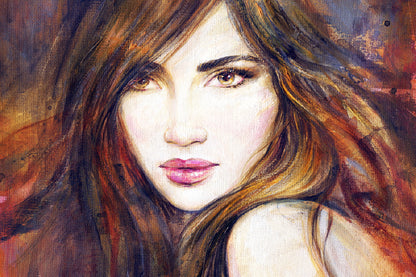 Girl with Brown Hair Watercolor Painting Print 100% Australian Made