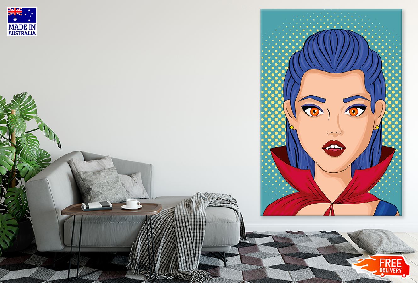 Vampire Girl Portrait Illustration Print 100% Australian Made