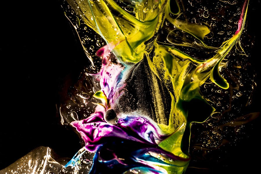 Pink & Yellow Color Splash Abstract Design Print 100% Australian Made
