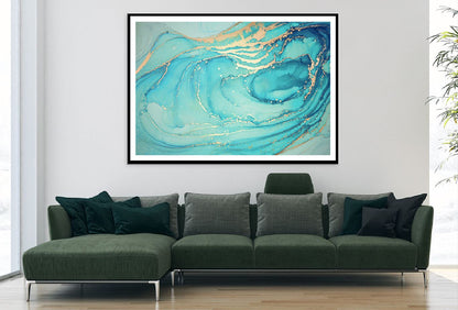 Green Blue & Gold Lines Abstract Design Home Decor Premium Quality Poster Print Choose Your Sizes