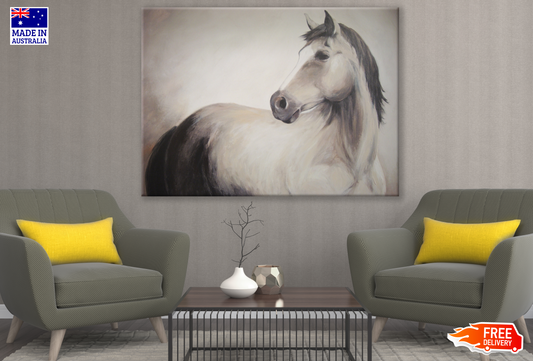 White Horse Portrait Painting Print 100% Australian Made