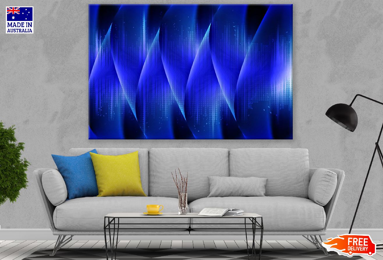 Blue & Black Digital Abstract Design Print 100% Australian Made