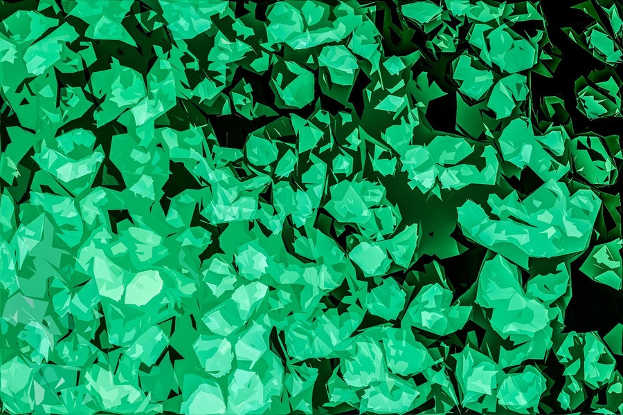 White Green Abstract Design Print 100% Australian Made