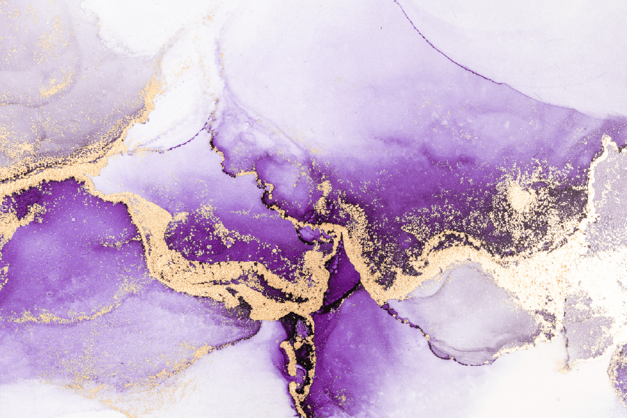 Gold Purple & White Abstract Design Print 100% Australian Made