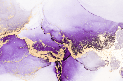 Gold Purple & White Abstract Design Print 100% Australian Made