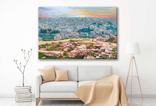 Bella Home Aerial View of Amman City Print Canvas Ready to hang