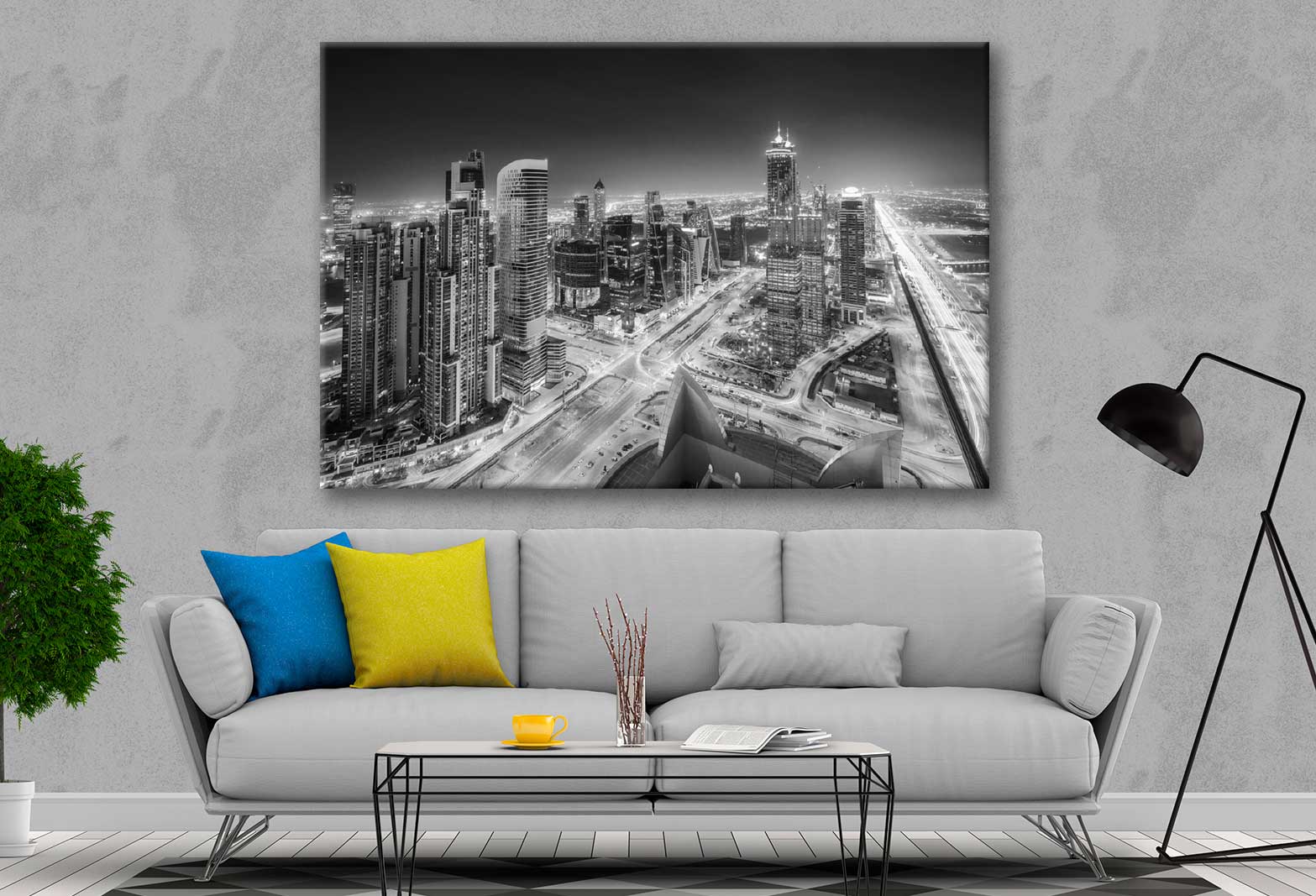 Bella Home Lightning Thunderstorm Over City Print Canvas Ready to hang