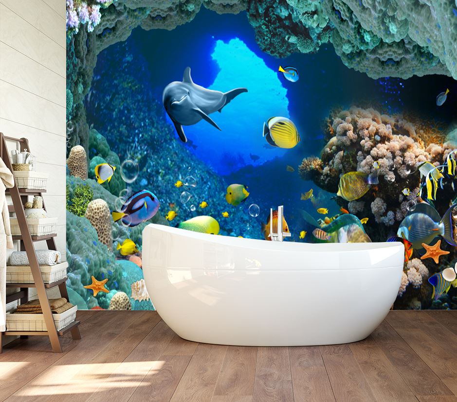 Wallpaper Murals Peel and Stick Removable Fish Wall Design High Quality