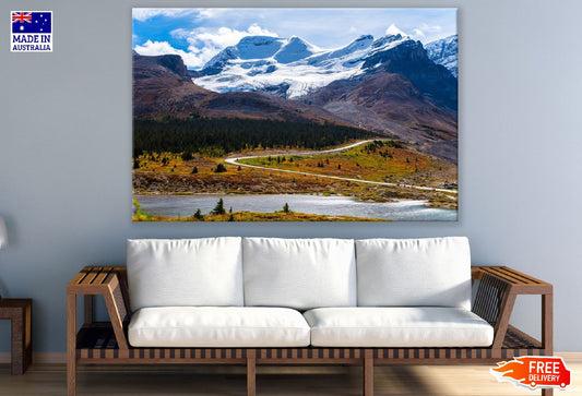 Mount Athabasca Mountain in Canada Photograph Print 100% Australian Made