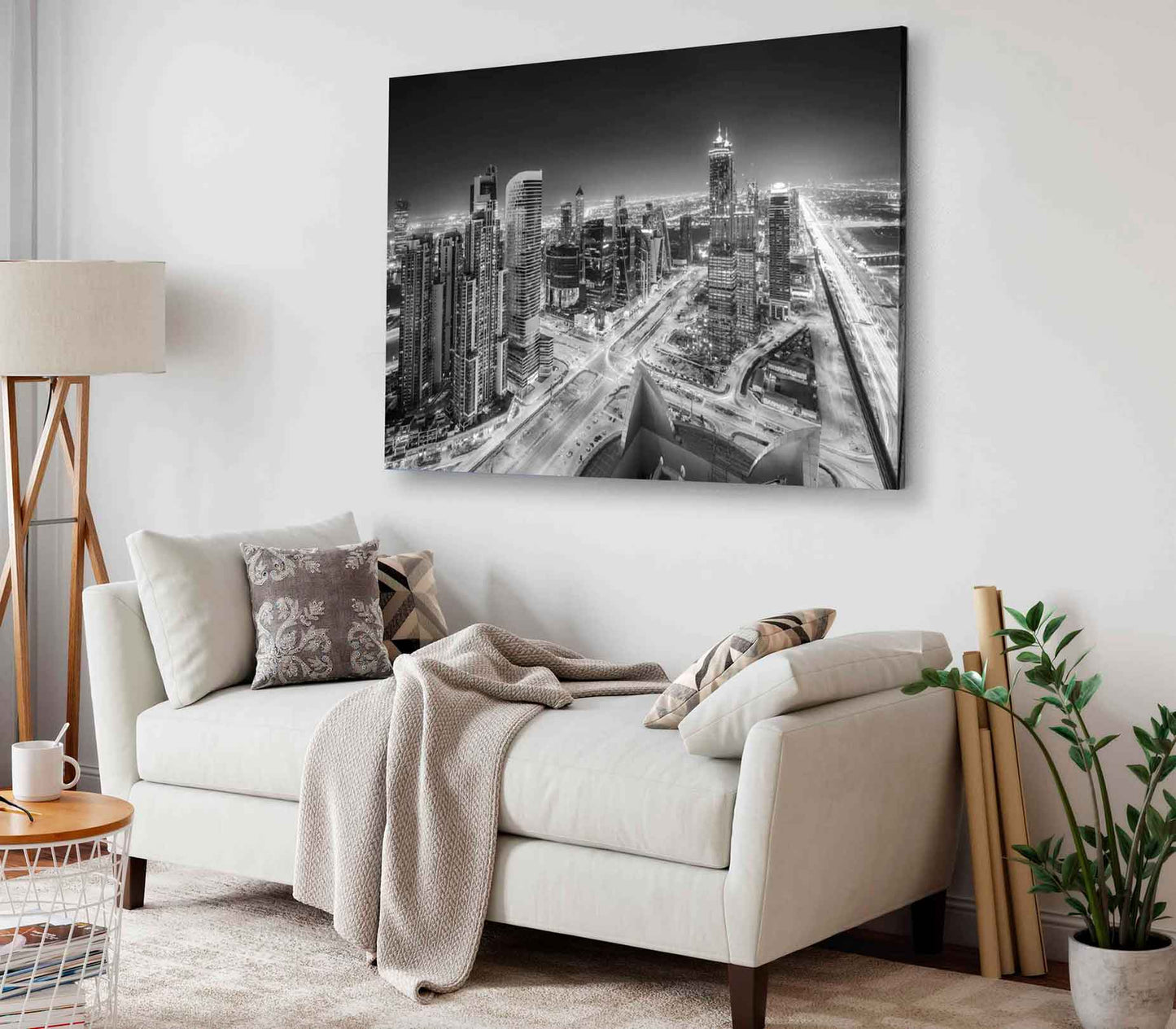 Bella Home Lightning Thunderstorm Over City Print Canvas Ready to hang