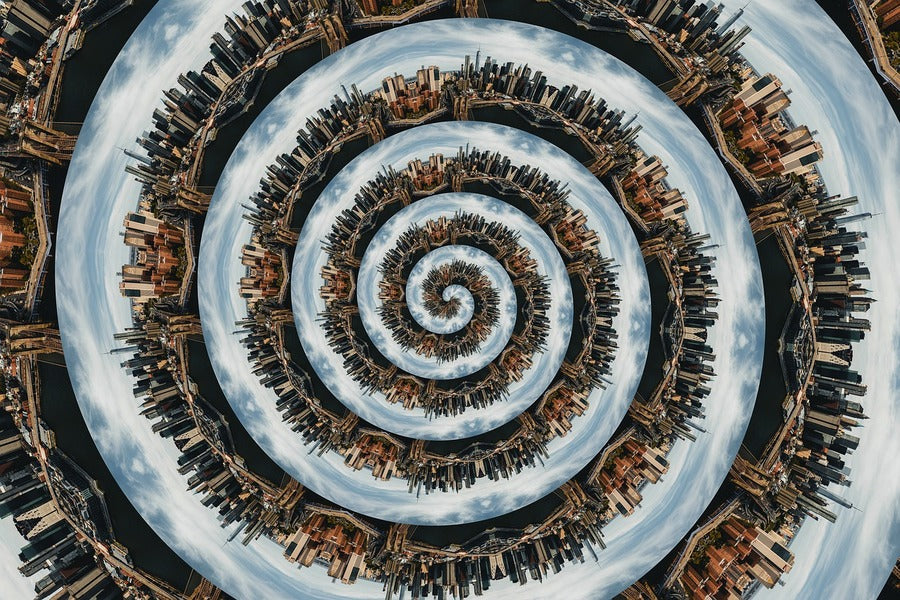 Spiral City Abstract Design Print 100% Australian Made