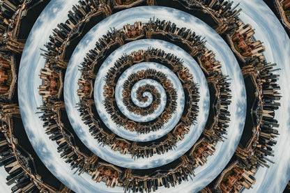 Spiral City Abstract Design Print 100% Australian Made