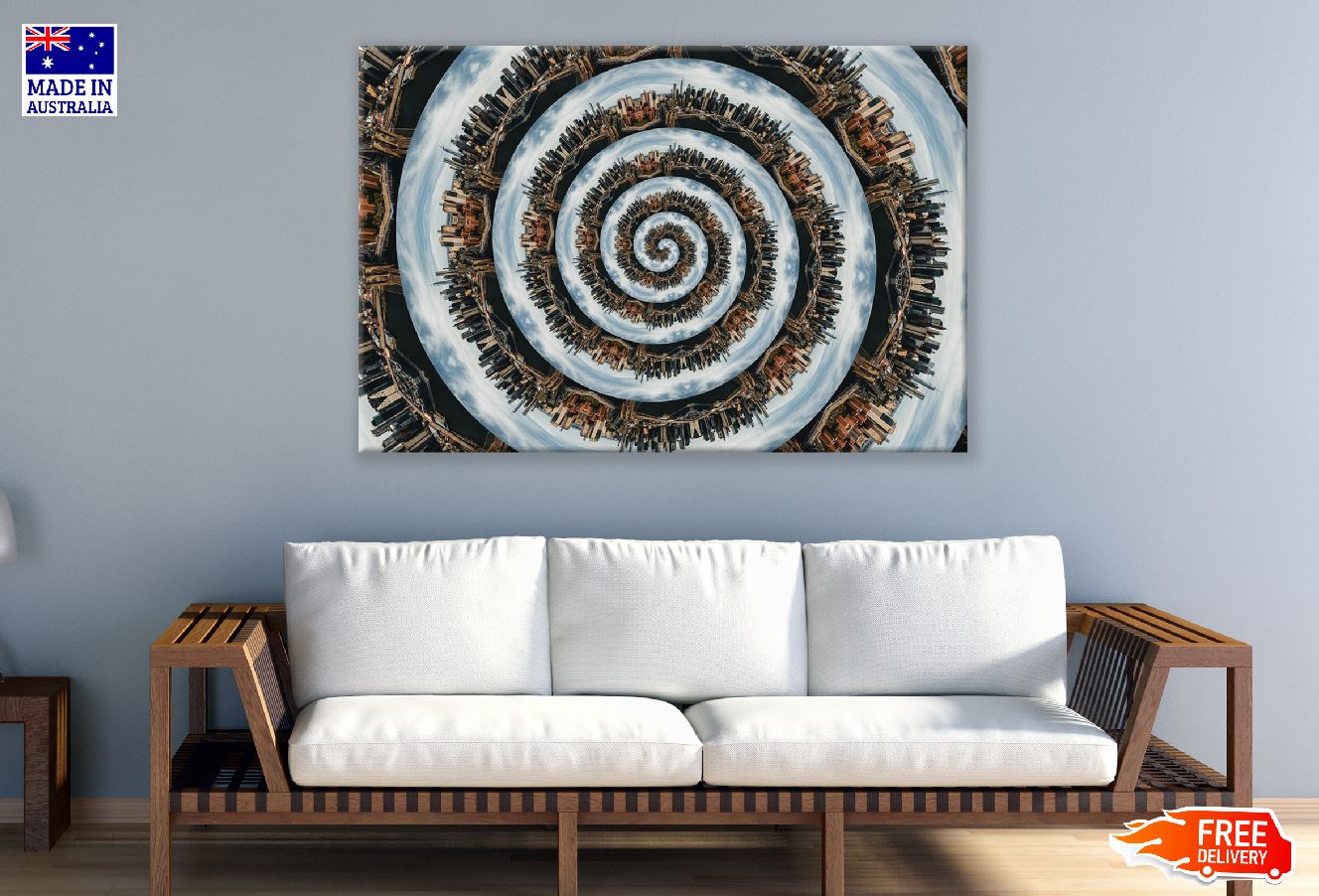 Spiral City Abstract Design Print 100% Australian Made