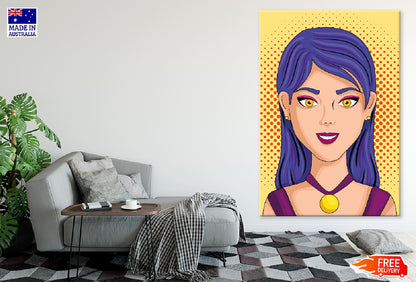 Hot Girl With Purple Hair Illustration Print 100% Australian Made