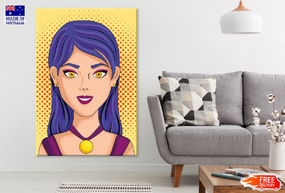 Hot Girl With Purple Hair Illustration Print 100% Australian Made