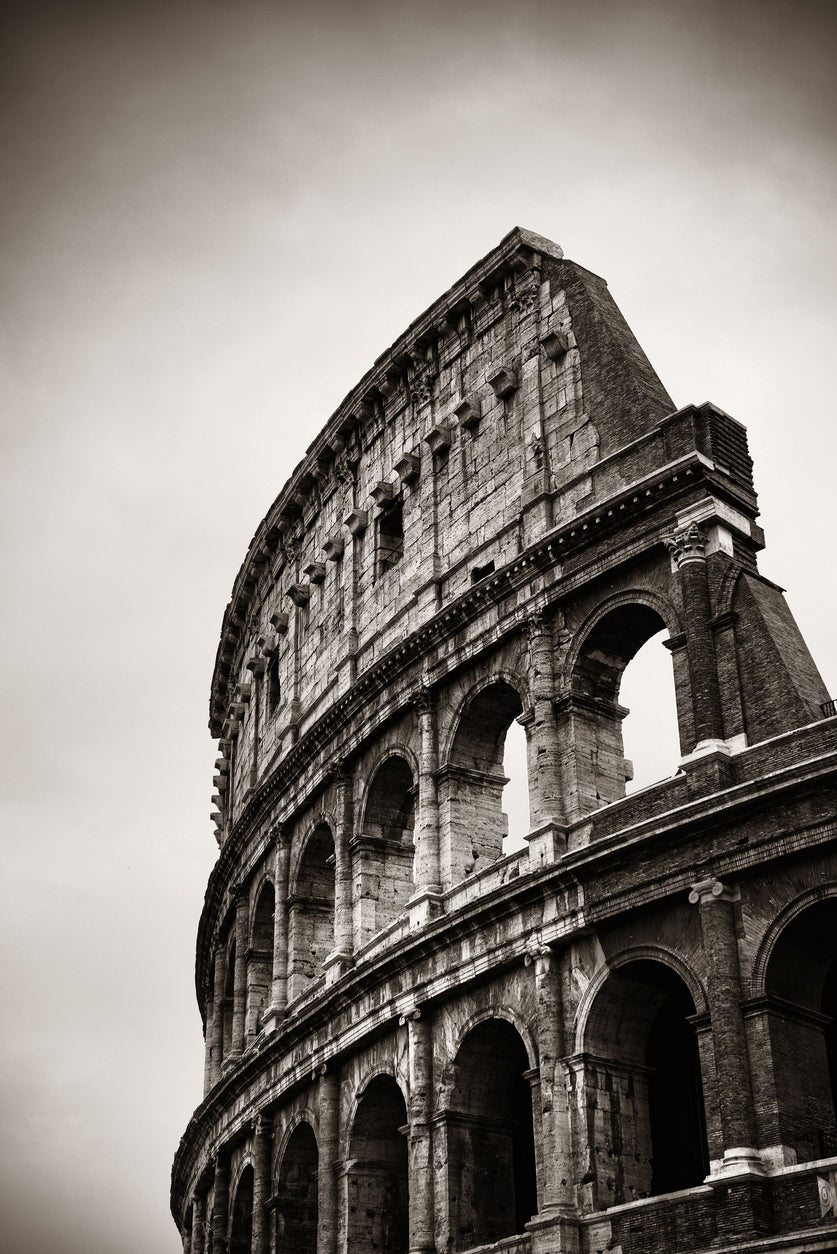 Colosseum Closeup View B&W Photograph Print 100% Australian Made