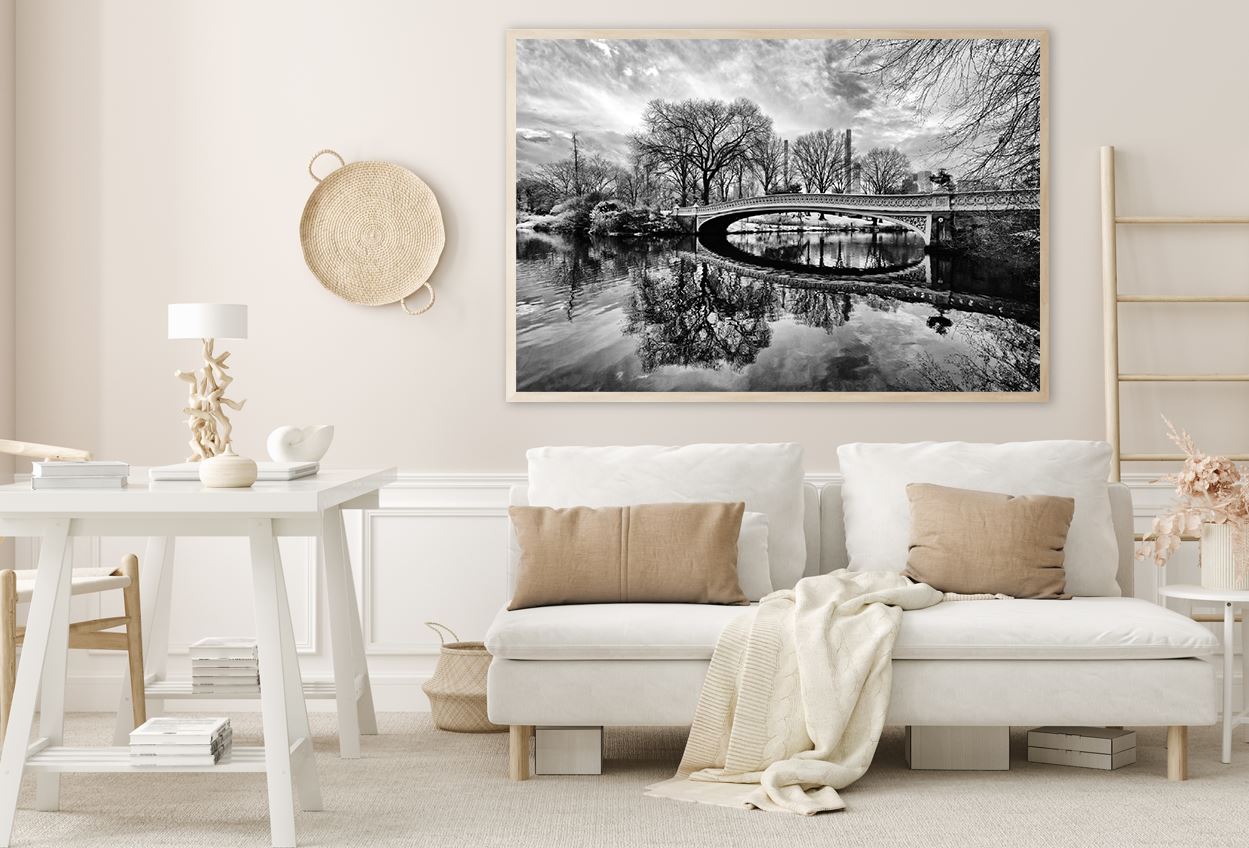 Bow Bridge Central Park B&W View Home Decor Premium Quality Poster Print Choose Your Sizes