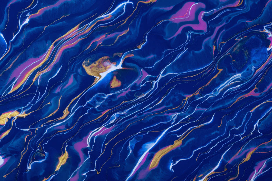 Blue Purple & Pink Fluid Abstract Design Print 100% Australian Made