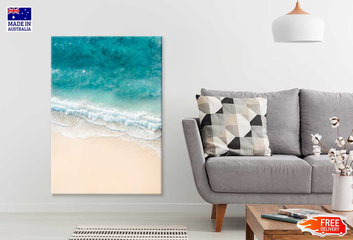 Clear Water Sea Waves Aerial View Photograph Print 100% Australian Made