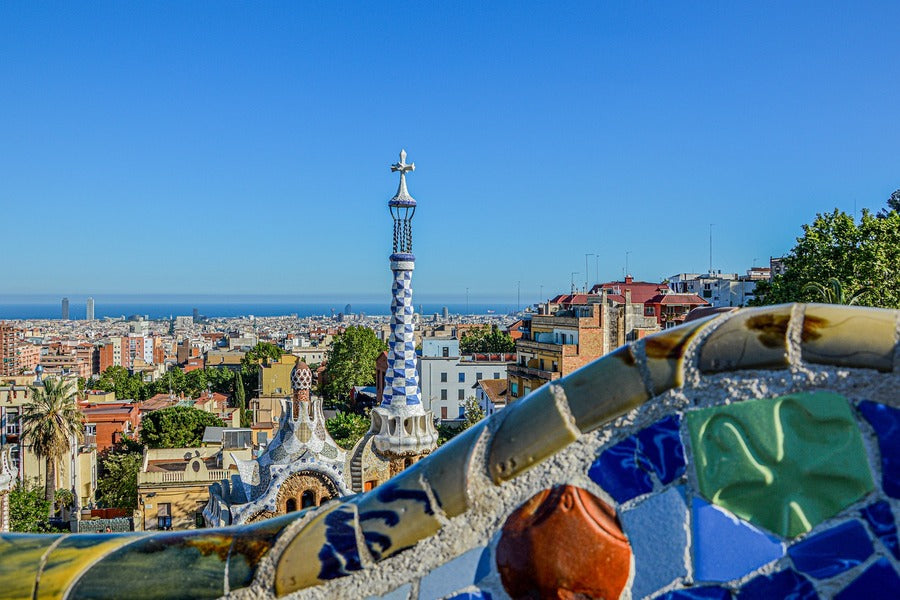 Gaudi Park & Blue Sky Güell Barcelona Photograph Print 100% Australian Made