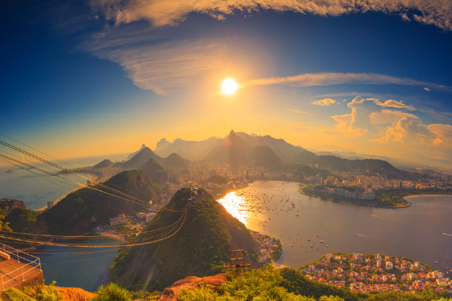 Copacabana Beach & Mountains Scenery Photograph Print 100% Australian Made