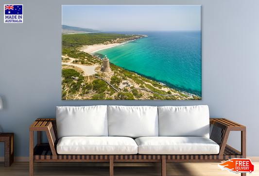 Mountain & Tower Sea Sky Aerial View Photograph Print 100% Australian Made