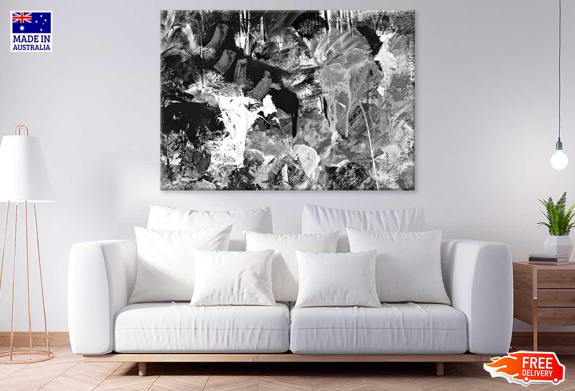 B&W Oil Painting Abstract Design Print 100% Australian Made