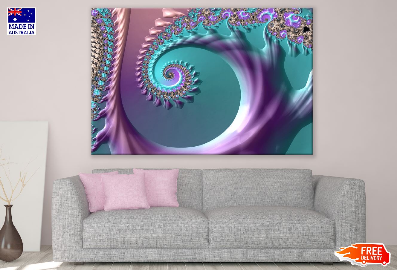 Purple Teal Abstract Design Print 100% Australian Made