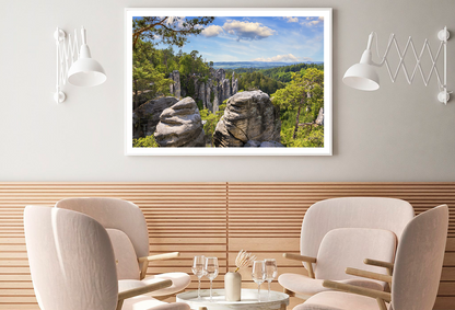 Mountain Rocks & Forest Sky View Photograph Home Decor Premium Quality Poster Print Choose Your Sizes
