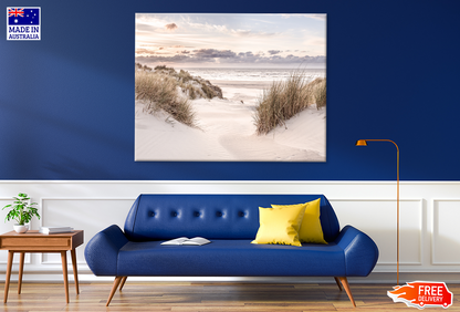 Plant With Sea Shore & Sea View Print 100% Australian Made