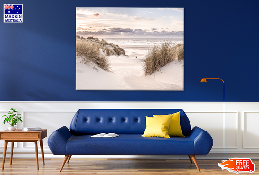Plant With Sea Shore & Sea View Print 100% Australian Made