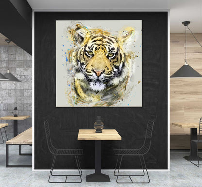 Square Canvas Tiger Portrait Digital Art High Quality Print 100% Australian Made