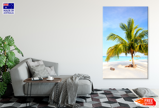 Palm Tree & Sea Sky Scenery View Print 100% Australian Made